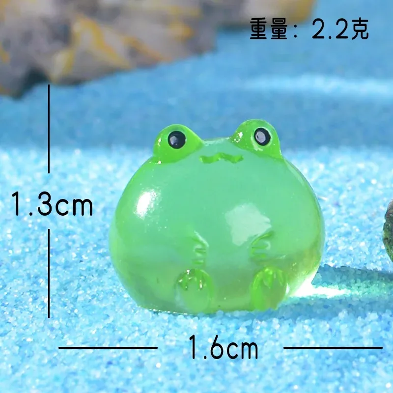 10/20/30 قطعة الضفادع الخضراء المضيئة بيت الدمية المنمنمات لطيف الجنية حديقة جنوم موس تررم ديكور الحرف بونساي لتقوم بها بنفسك تمثال