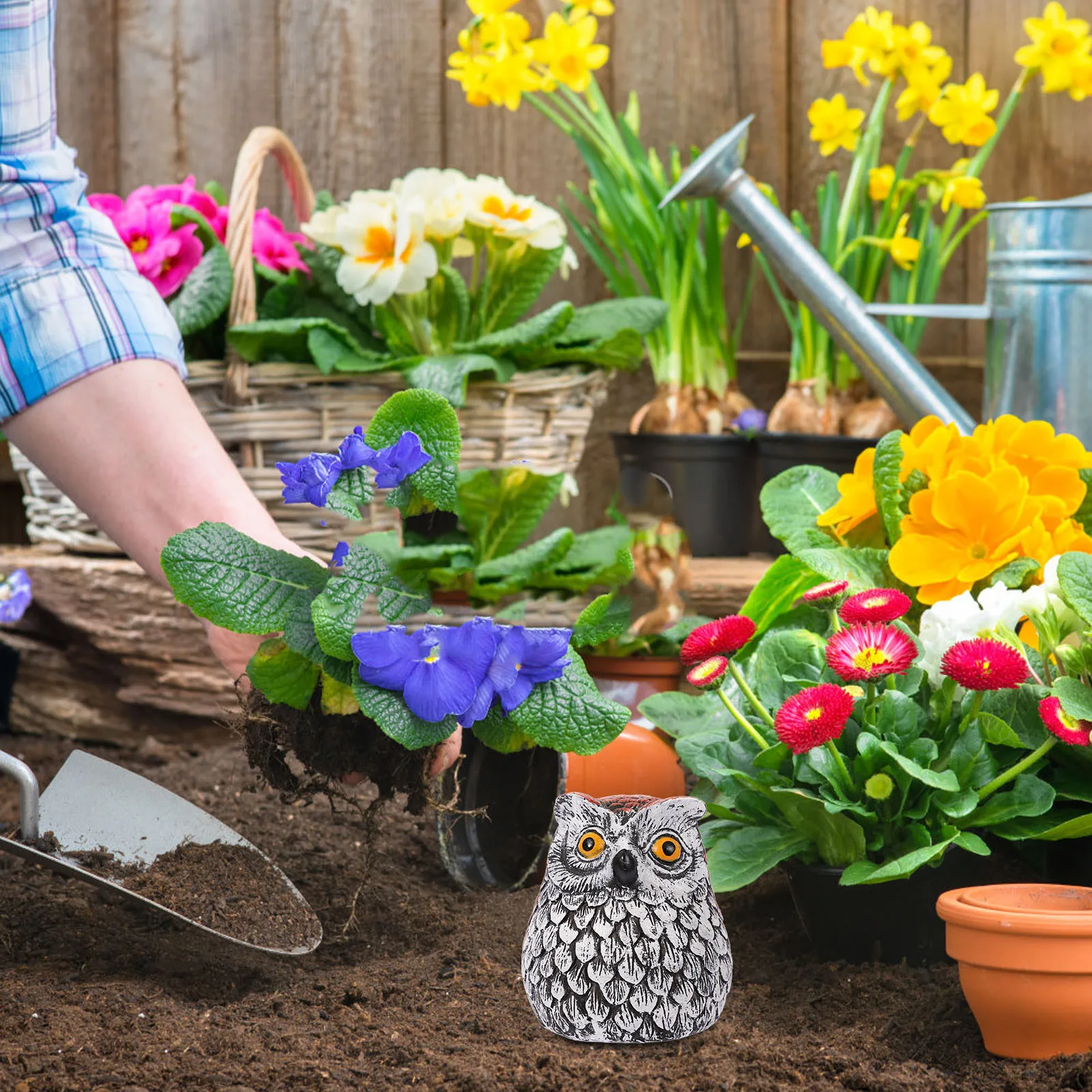 

Owl Key Hider Sculpture Resin Decorative Outdoor Stone Key Box Garden Hidden Secret Lock Small Faux Rock Secret Lock Box