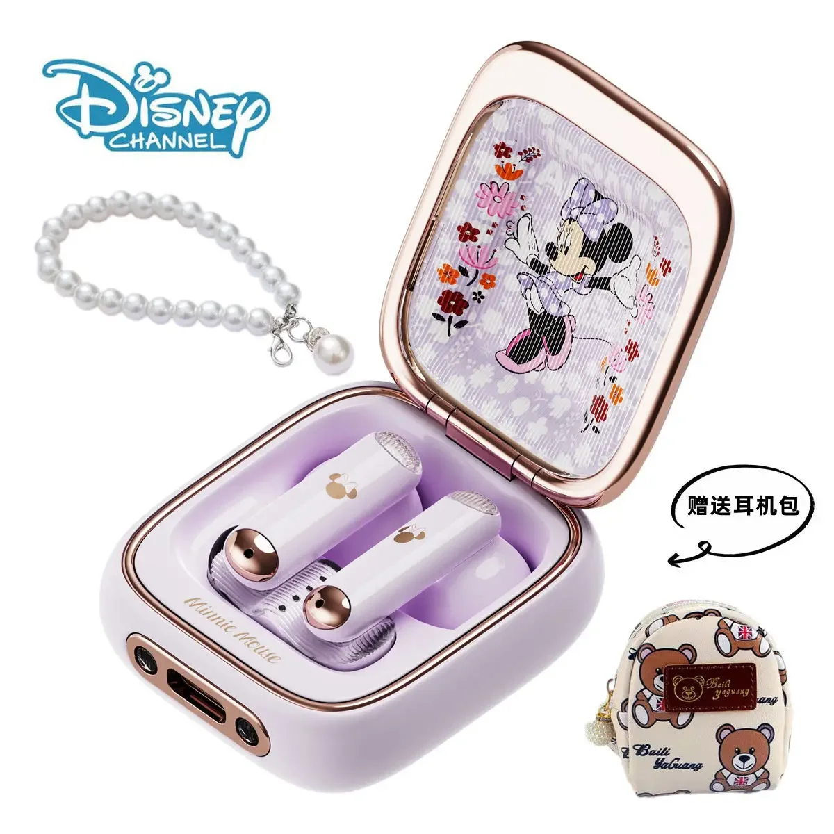 Disney Mickey Minnie Lotso Q7 Wireless Bluetooth Headset Semi-in-ear Mini Sports Music Game Mobile Phone Apple Android Universal