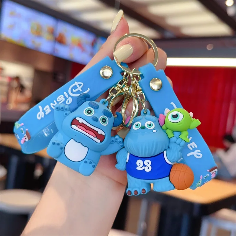 Disney Monsters Inc University Mike Wazowski KeyChain Buzz lightyear Woody Action Figure Keyring Toys Dolls Gift