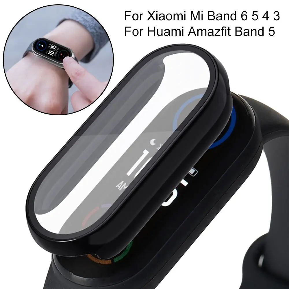 Luxury Bumper Dust-proof PC Case Protective Cover Watch Frame Guard Shell For Xiaomi Mi Band 7 6 5 4 3|Amazfit Band 5