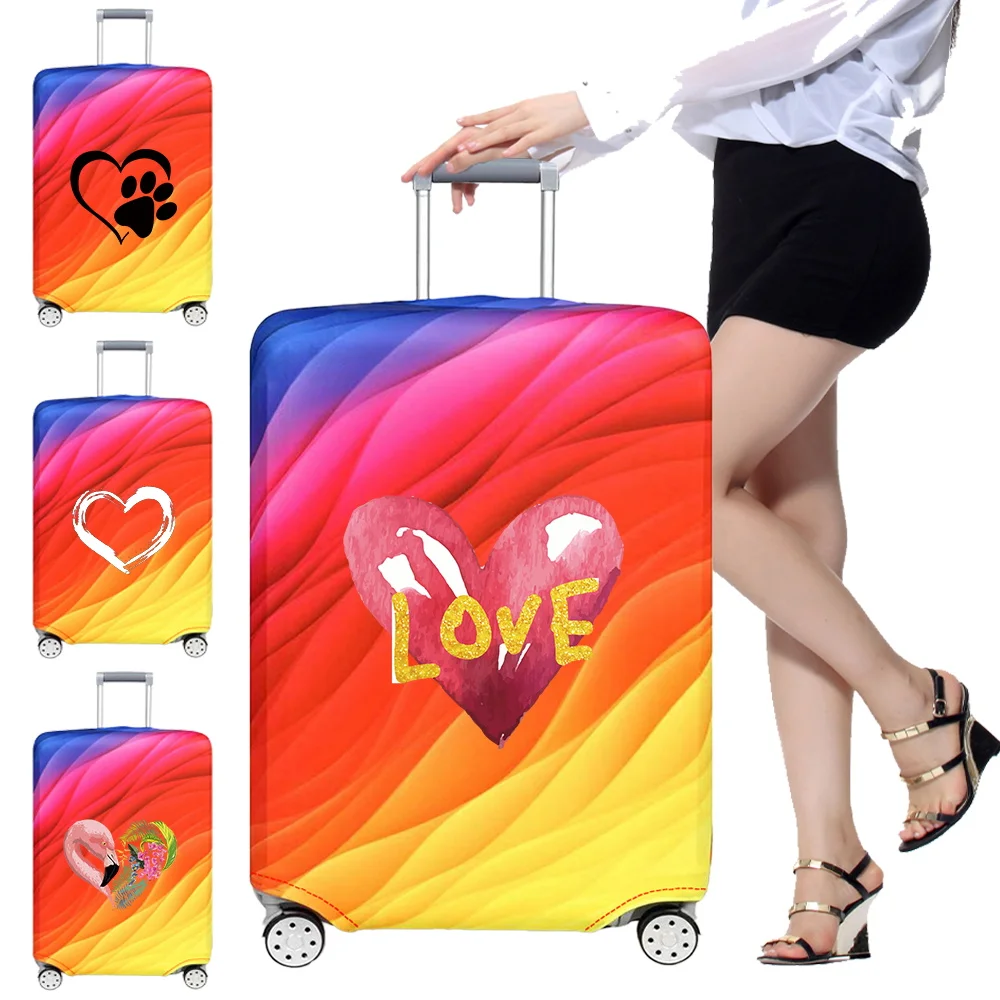 Funda protectora para equipaje de viaje, cubierta elástica antipolvo para maleta, serie Love, accesorios de viaje de 18 a 32 pulgadas