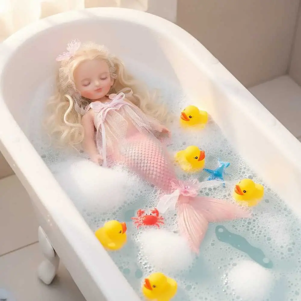 Muñeca de Sirena Reborn de Silicona Suave Realista de 25 cm y 10 Pulgadas para Niños