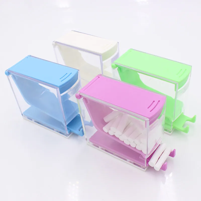 Dental Cotton Roll Dispenser Holder Press Type Box White Blue Color Orthodontics Products Dentistry Lab Supplies