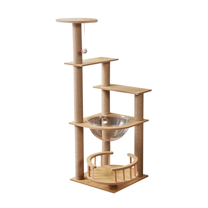 

Cat climbing frame cat nest wooden scratching plate post space capsule sisal cat jumping platform pet supplies anti-scratch