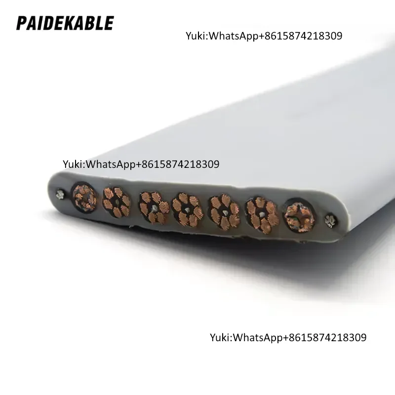 PAIDE PDK31300 Flat Elevator Cable 30x1.0mm Bare Copper Conductors + 2xSTP CAT6 PVC NBR Jacket Industrial High-Speed Ethernet