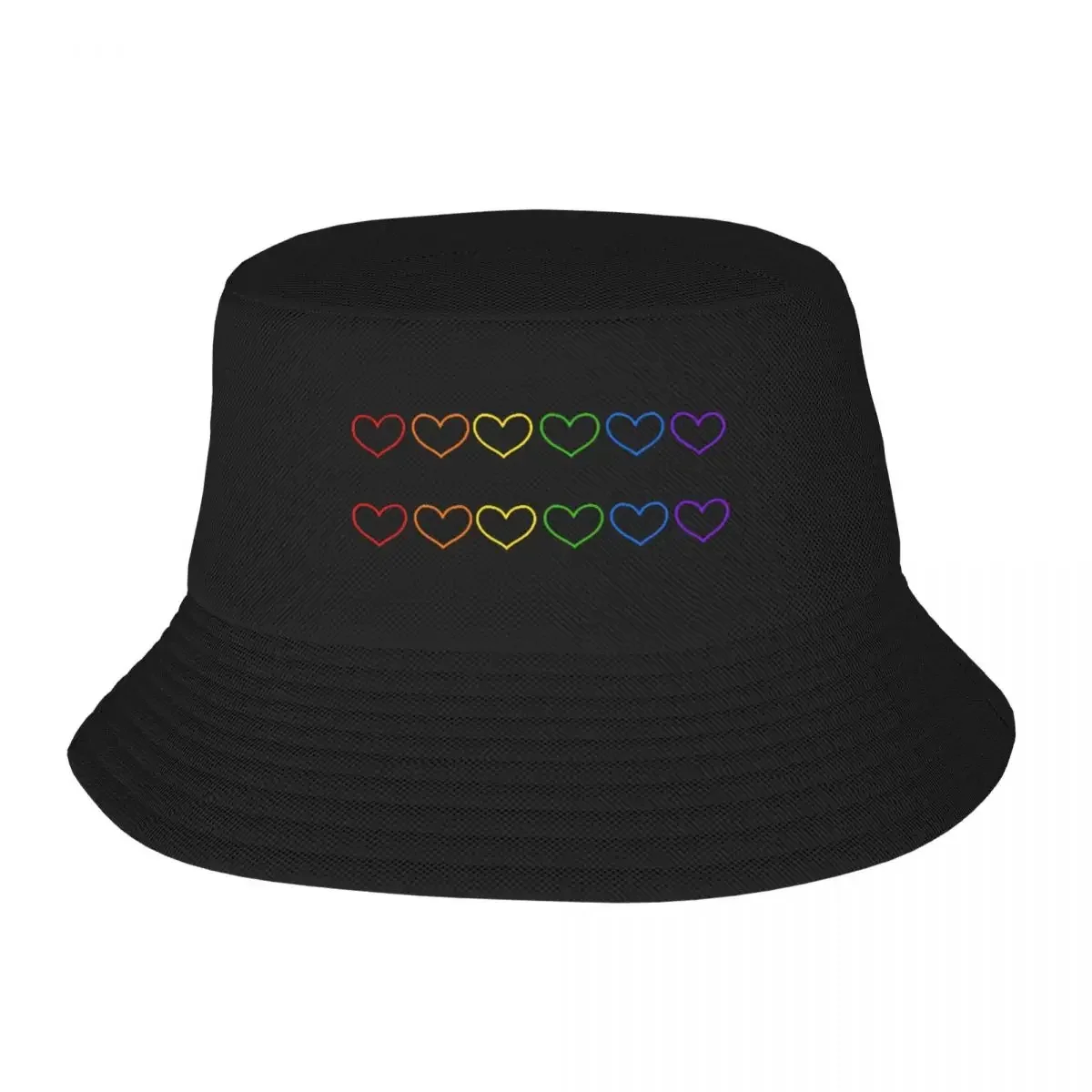 Pride Hearts Bucket Hat Panama For Man Woman Bob Hats Cool Fisherman Hats Summer Beach Fishing Unisex Caps