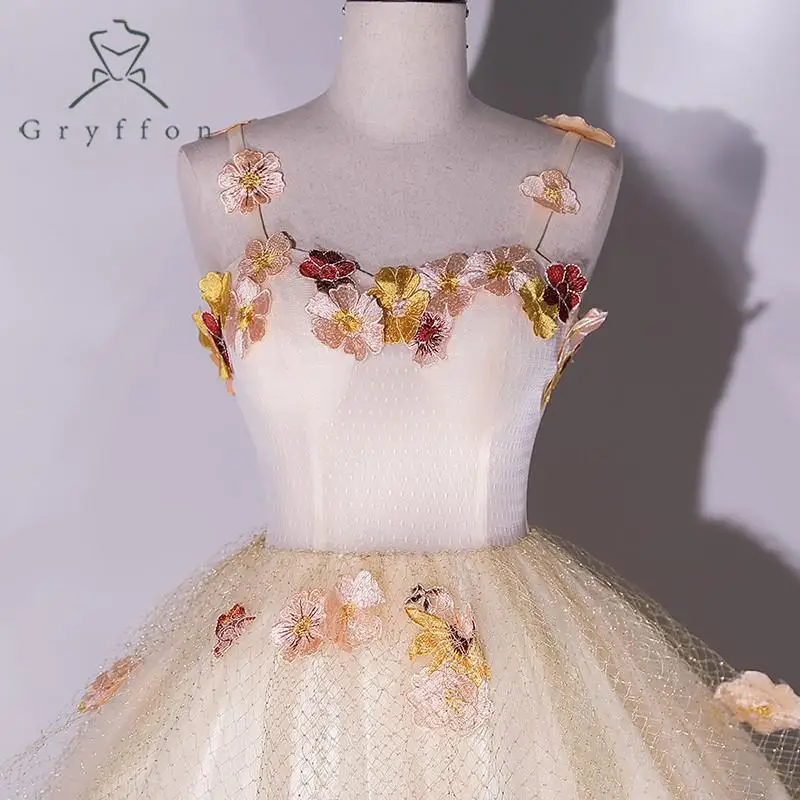 Vestidos de Quinceañera de flores dulces, elegante vestido de fiesta de lujo de encaje en una línea, vestido Formal de graduación de talla grande, nuevo de otoño