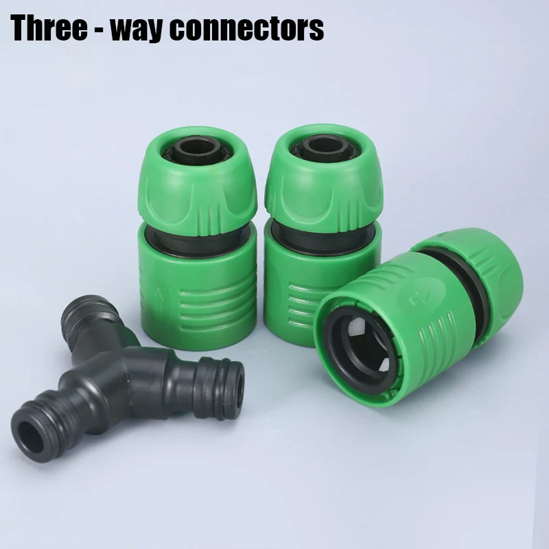 

Threeway Quick Connector ABS Triple Connector Green Three-way Repair Conversion Shunt Connector Plastic Garden Plumbing Fittings