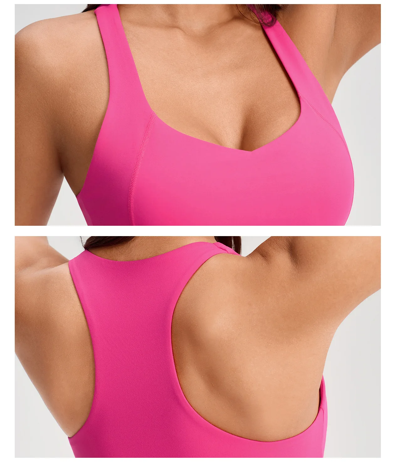 Women's Workout Yoga Tank Top Racerback Sports Bra With Pad, Slimming Underarm Control Gym Fitness Vest Outer Wear