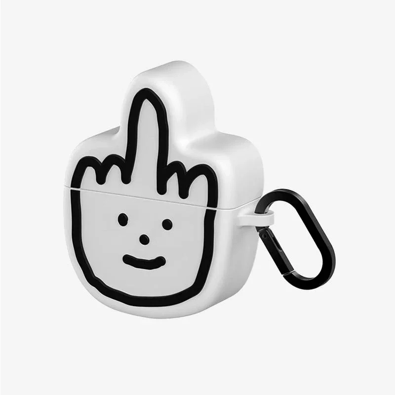 Kreative süße Finger Silikonhülle für AirPods Pro Pro2 Ohrhörer Hülle mit Haken