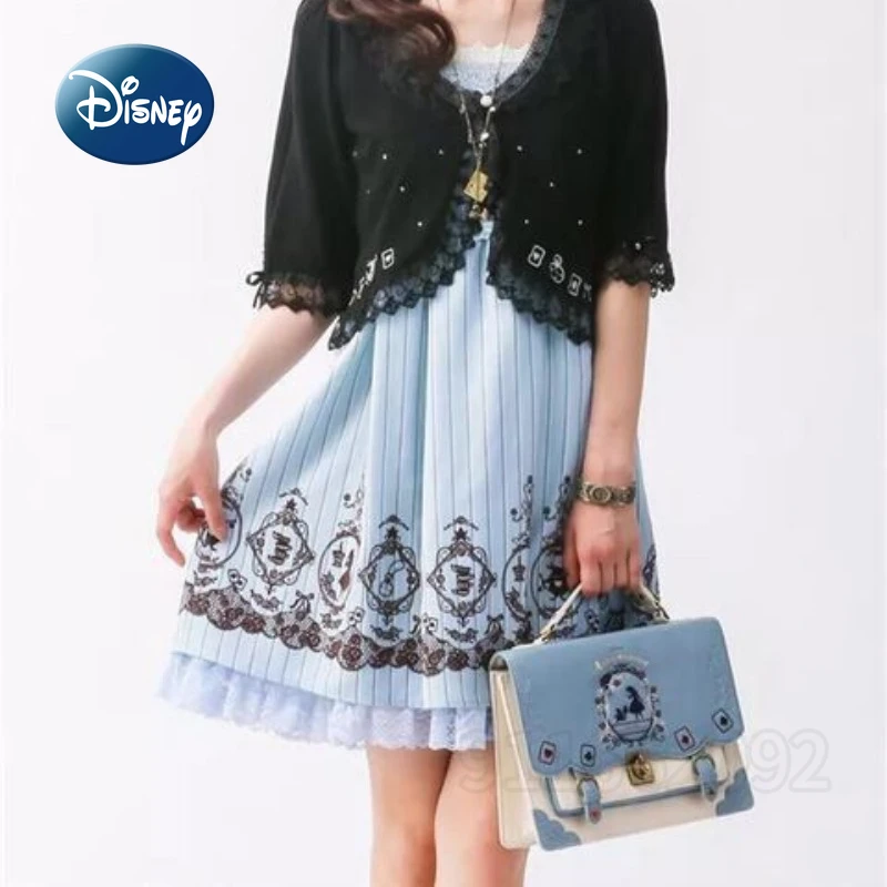 Imagem -05 - Bolsa Feminina de Grande Capacidade Disney Alice Mochila de Luxo Original Desenho Animado Estilo jk Bolsa Lolita Nova Moda