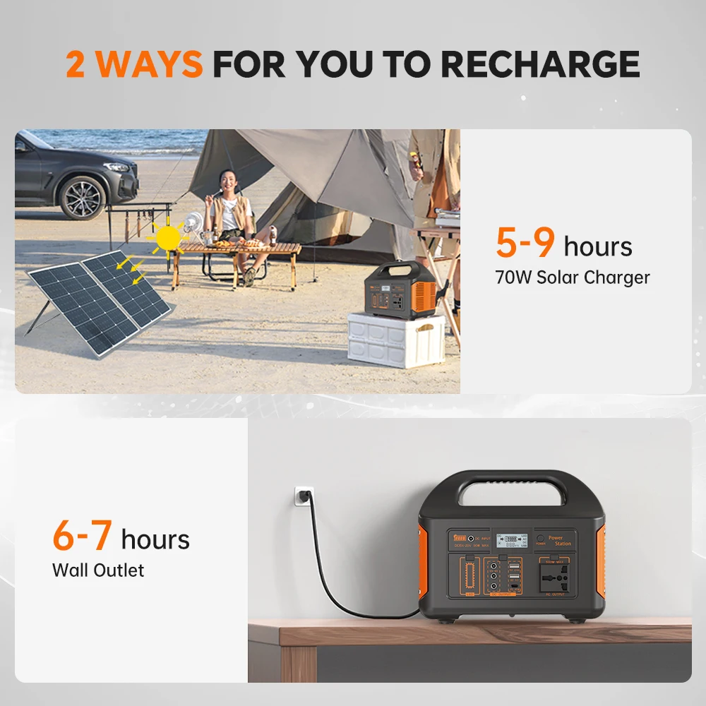 jsdsolar 460WH Power Bank 500W Outdoor Camping Mobile Lifepo4 Battery 220V US Plug Intelligent Solar Charger Electric Generator