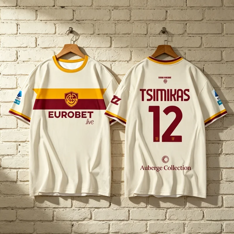 26-27 Saison Roma Team Auswärtstrikot 3D-Digitaldruck Schnelltrocknendes Kurzarm-T-Shirt für männliche Fans mit Familien-Matching – Detail 14