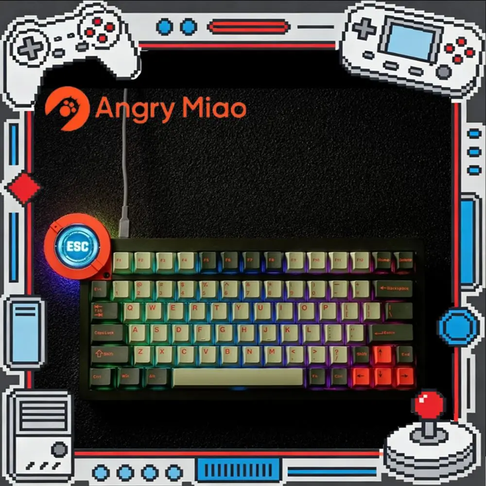 AngryMiao Battleye 74.5 RT Wired Magnetic Switch Mechanical Keyboard 8K RT 0.01 Gaming keyboard Knob Screen Aluminium Custom