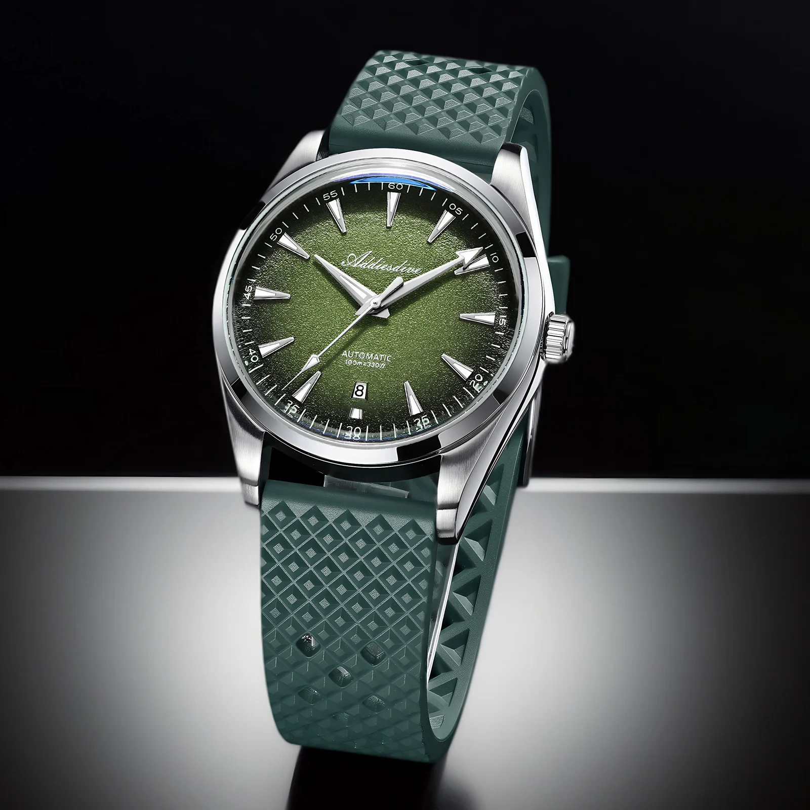 ADDIESDIVE AD2527 Men's Watch Stainless Steel AR Coated Luxury Automatic Mechanical Watches 100M Waterproof Diving Reloj Hombre