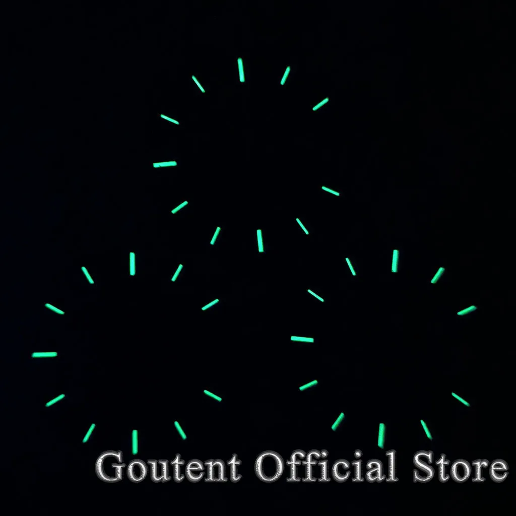 Goutent 29mm Black/Blue/Green Luminous Watch Dial Fit NH35 NH36 Automatic Movement For 3 o\'clock 3.8 o\'clock Crown