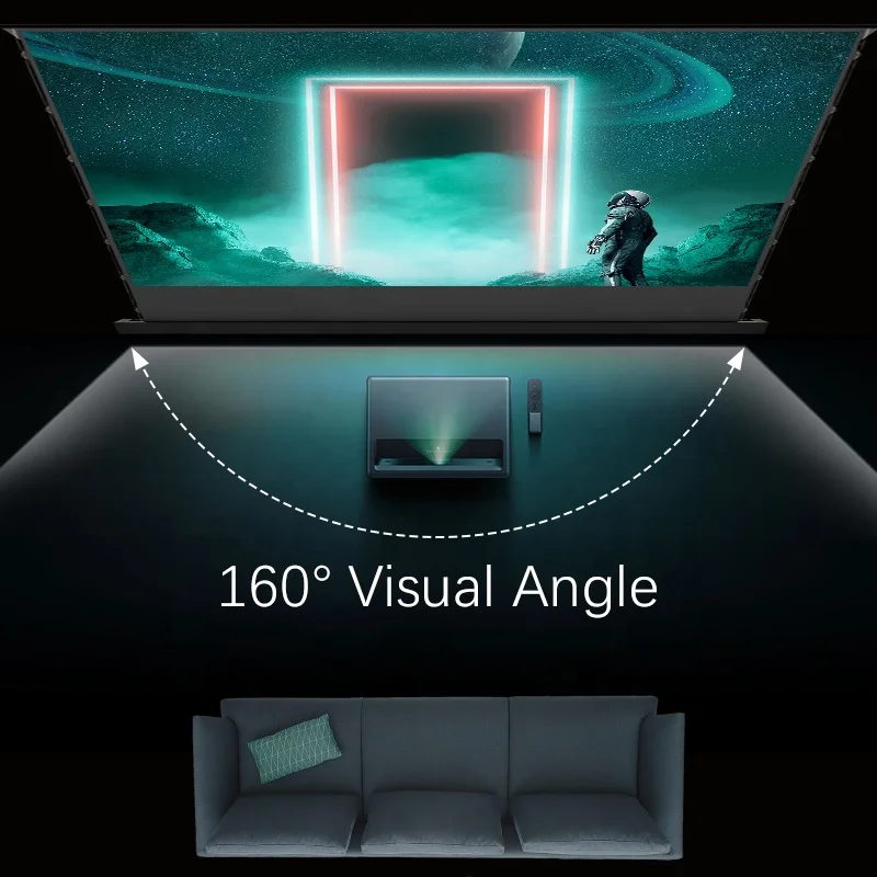 110 Inch Voice Intelligent Control 16:9 Motorized Floor Rising Alr Projection Screen 8K Home Theatre Projectors Screen