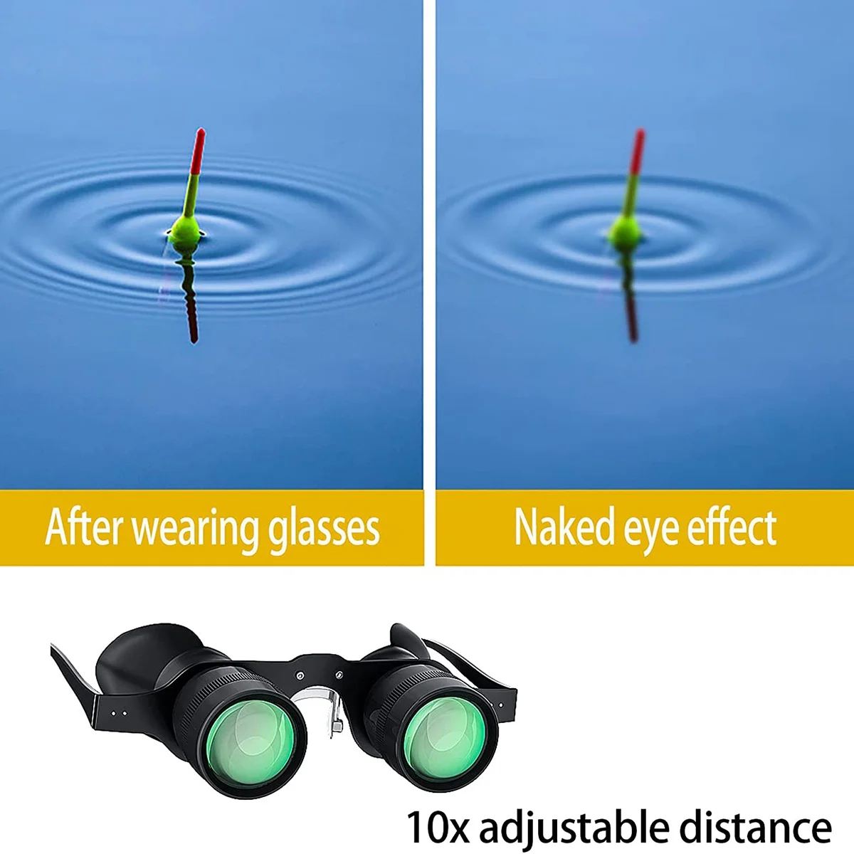 Professional Fishing Binoculars for Bird Watching,Theater, Portable Telescope Zoom Magnifier with 2 Polarized Lenses