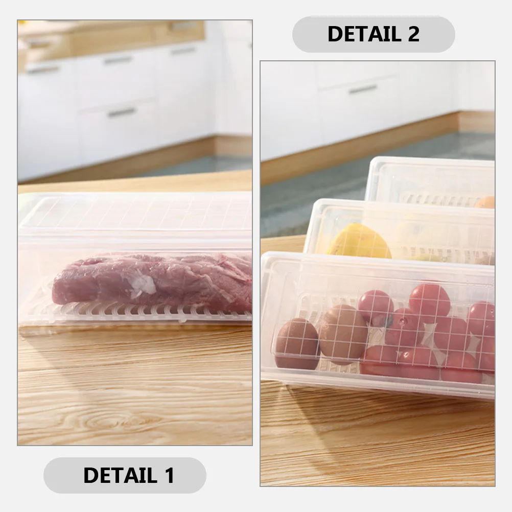 

Storage Containers Drain Plate Lid For Fridge Vegetable Fruit Refrigerator Organizer Bins For Fruit Veggies