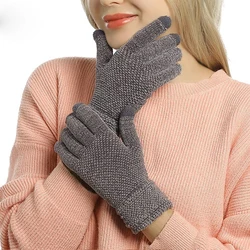 Winter Women Keep Warm Touch Screen Plus Cashmere Cycling Driving Chenille Knitted Gloves Multicolor Fashion High Elasticity