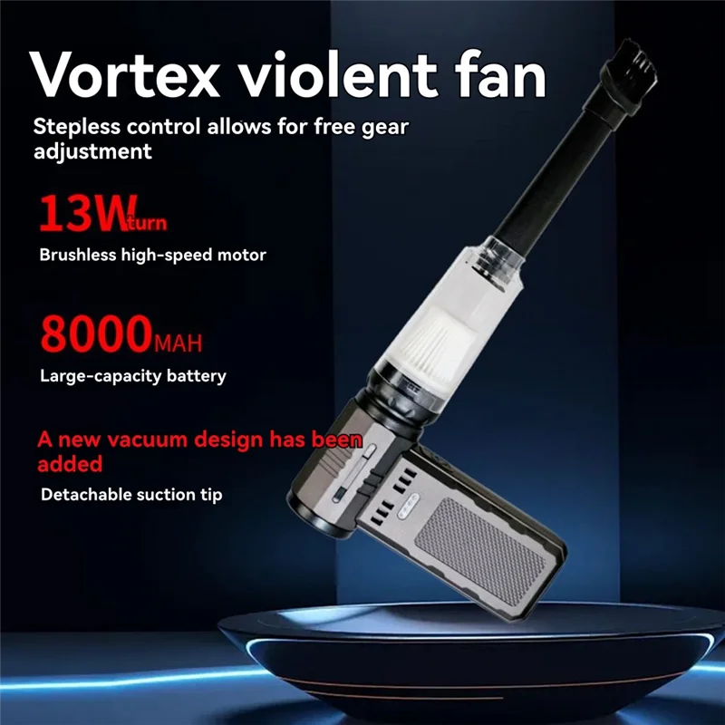 

A02F-Mini Turbo Jet Fan Сильный пылесборник 130000 об/мин Мощный перезаряжаемый вентилятор Жестокий вентилятор для чистки