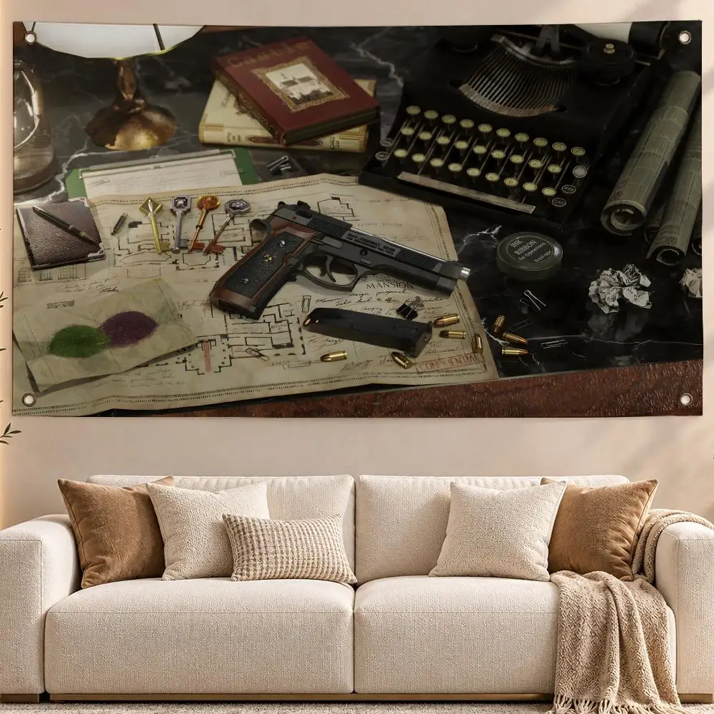 Iconic Game Resident Evil Flags Aesthetic Wall Hanging Flag Banner Bedroom Living Room Home Decor Large HD