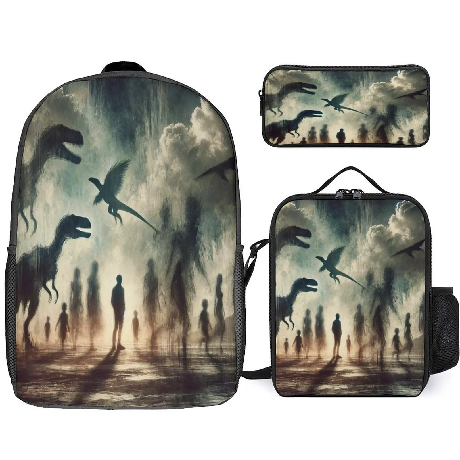 

HOT Kid Jurassic World Lightweight Daypack 3Pcs Set-Multifunction Backpack and Waterproof Shoulder Bag Pencil Box for Boys