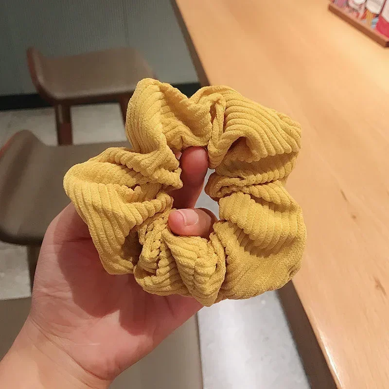 2023 Autumn/Winter New Simple Solid Hair Loop Hair Ring Versatile Corduroy Head Rope Scrunchies Hair Accessories for Women