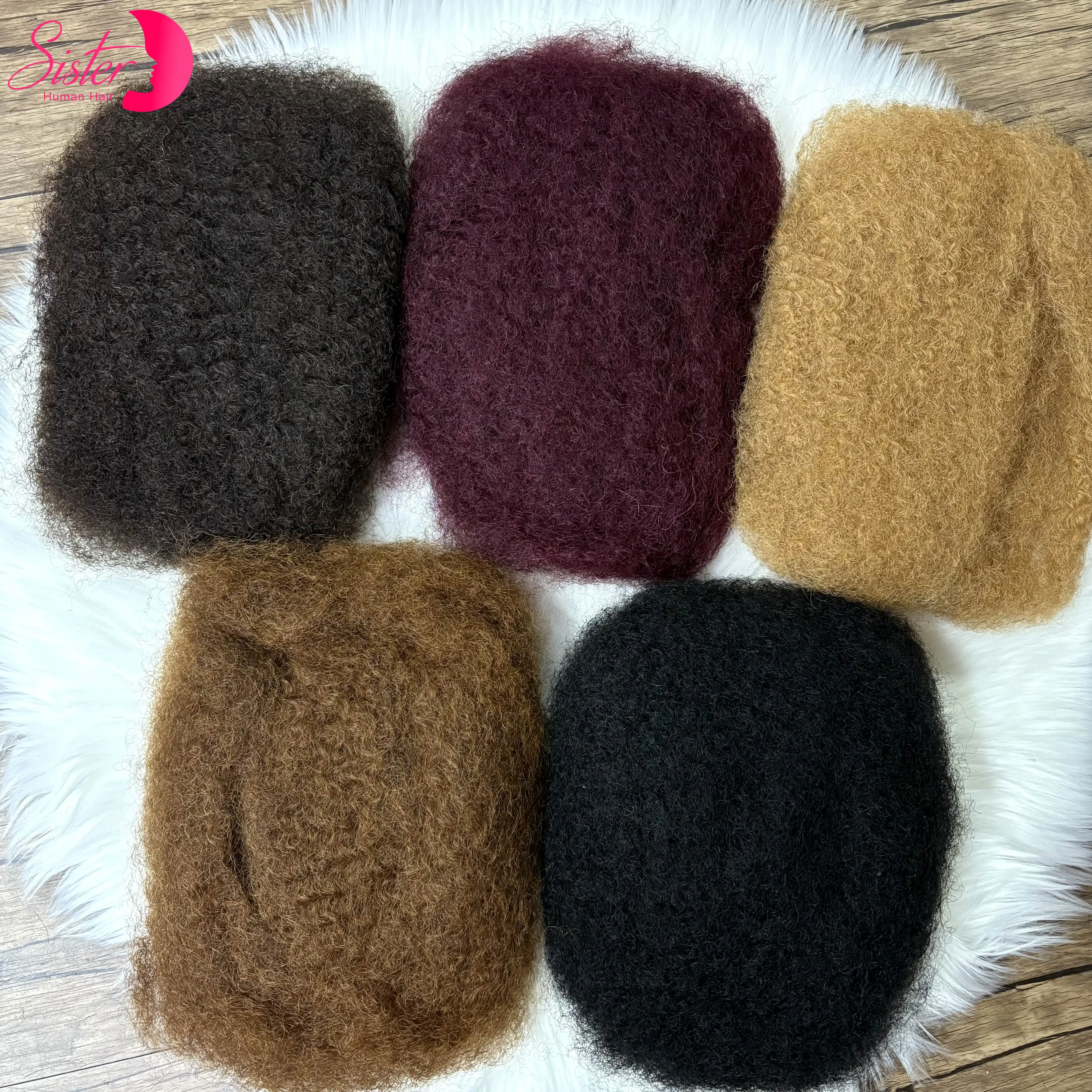 Afro Kinky Curly Bulk Human Hair for Dreadlock Extensions Micro Loc Twist Repair Locs or Braiding 50g/Pack Human Hair for Twist