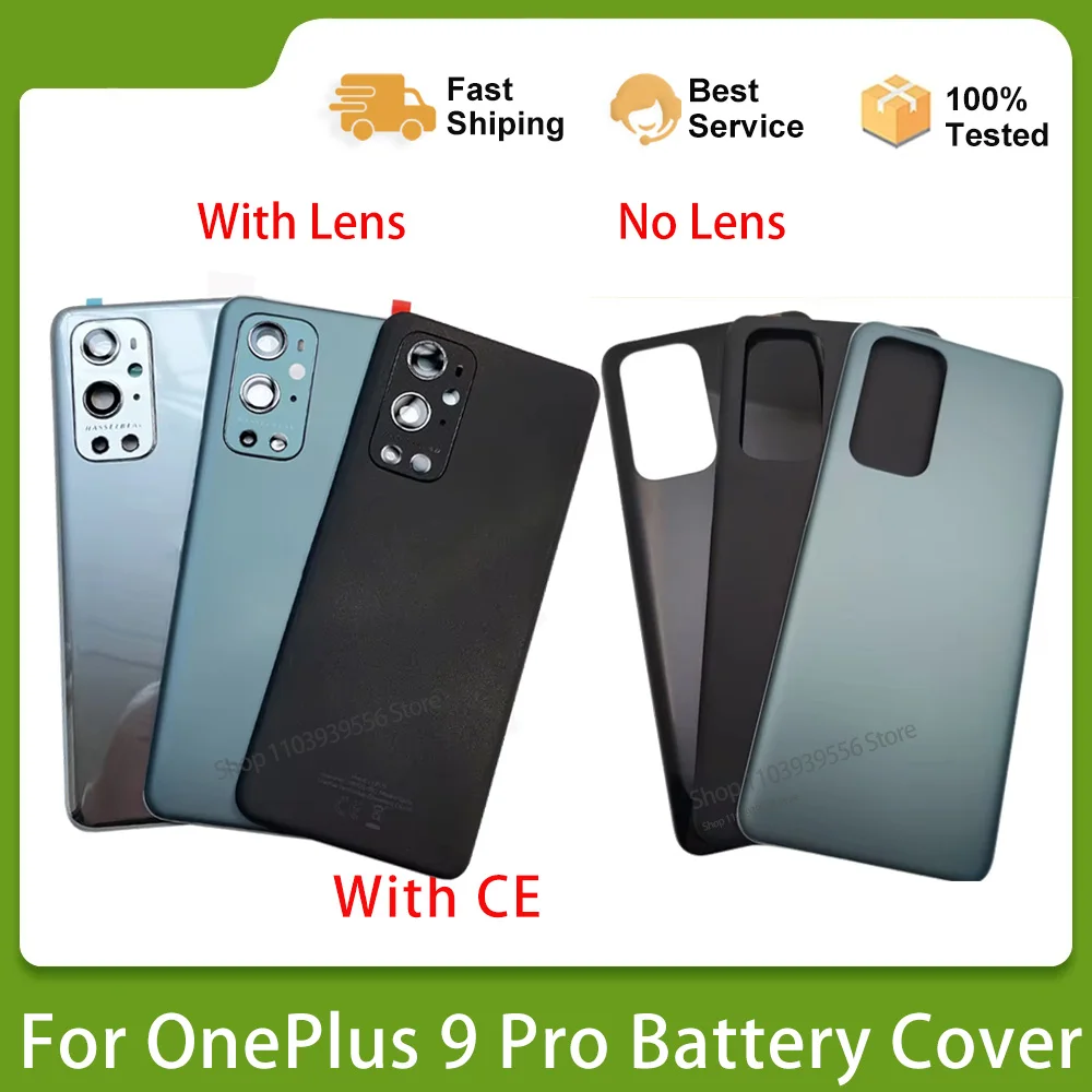 Original For oneplus 9 Pro Battery Cover Glass Panel Rear Door Housing Case For oneplus 9Pro Back Cover With Camera Lens With CE