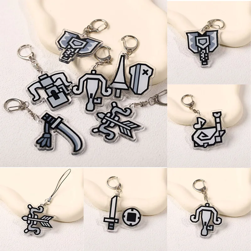 

Monster Hunter Creative Key Ring Double-Sided Acrylic Keychain Personalized Anime Pendant Key Chain Accessories Fashion Gifts