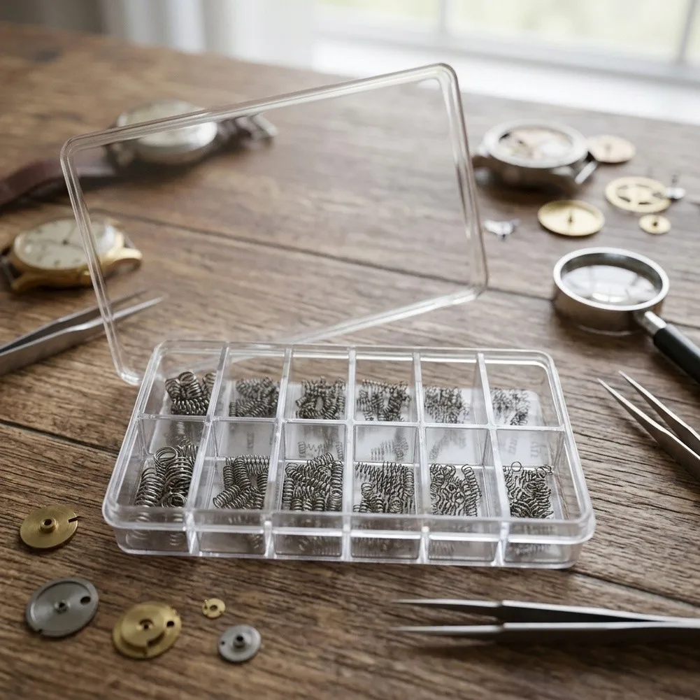 Pusher Springs for Chronograph Watches 360PCS Silver Metal Button Springs Kit for Mechanical Watch Repair Standard Size