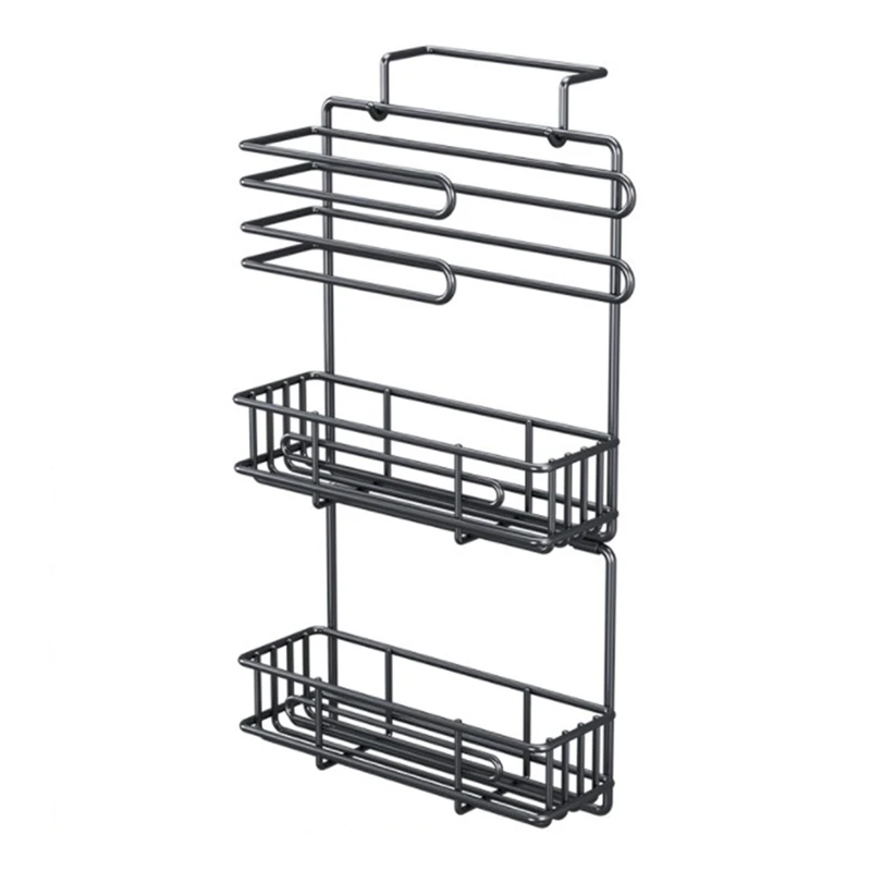 Kitchen Refrigerator Side Shelf Organizer Wall-mounted Storage Rack Storing Basket for Bathroom Bedroom Accessories Punch-free