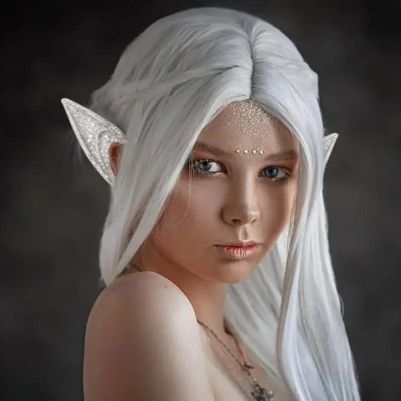 Elf Ears Halloween Elven Vampire Fairy Ears Soft Costume Elf Ear Cuffs For Kids Dress Up Costume For Masquerade Accessories