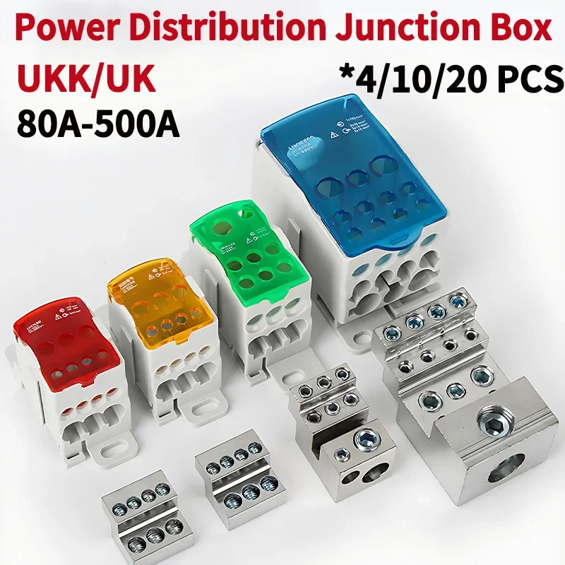 

Din Rail UK UKK Series Terminal Blocks One In Several Out Power Distribution Junction Box Universal Electric Wire Connector