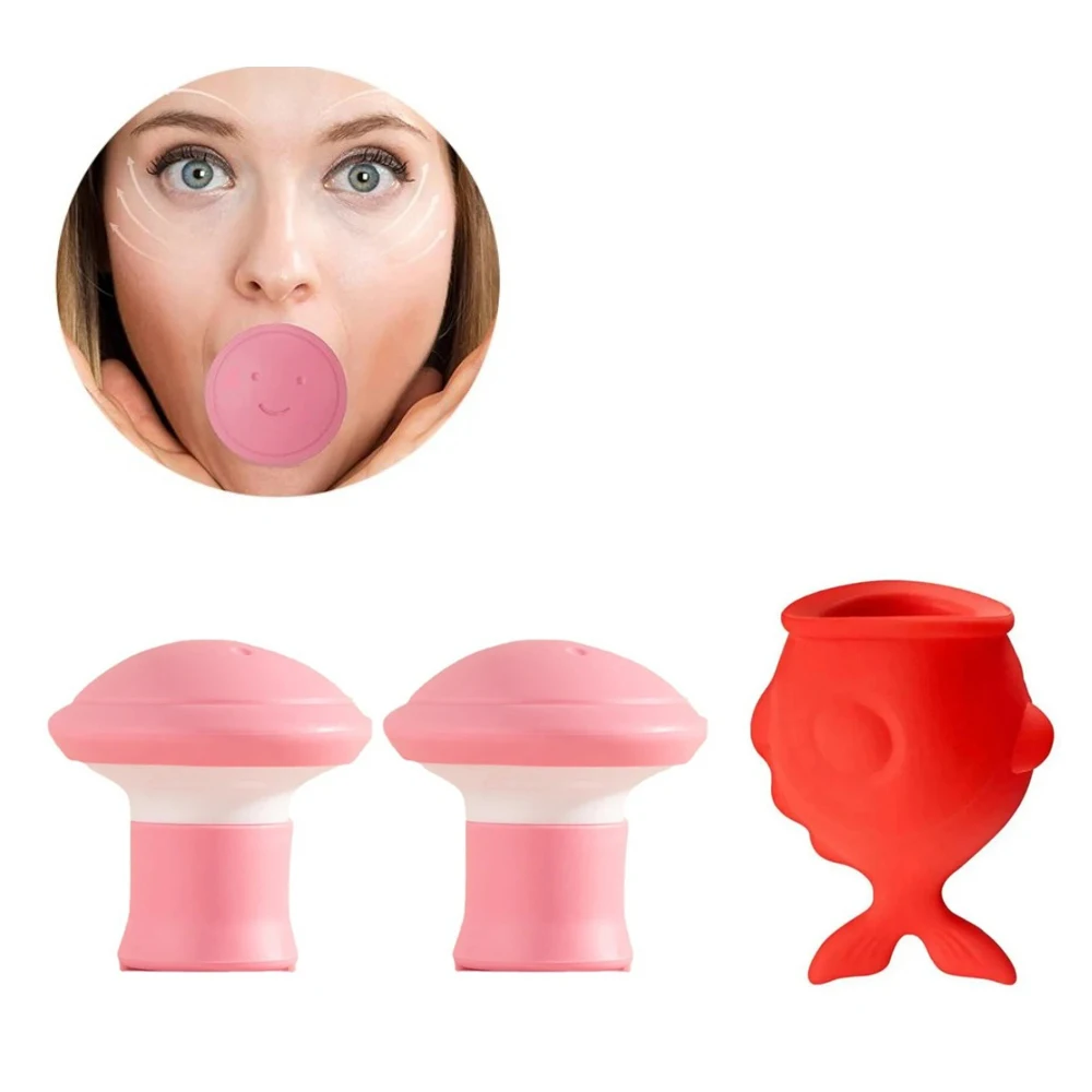 Silicone Facial Care Tools Set para Mulheres, Muscle Lifting, Lips Exercise, Beauty Massager, Skin Tools, Plumping, 3Pcs