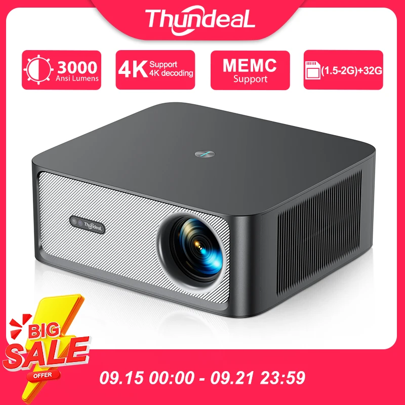 

ThundeaL TD98Pro 2K 4K Full HD 1080P Portable Projector Auto Focus Android WiFi Home Cinema Outdoor Game 3D Video Beam Projector