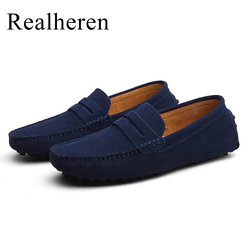 

Spring Summer Luxury Men Suede Leather Loafers Casual Slip On Shoes Mocassin Man Mocasines Hombre Big Foot Plus Size 50 51 52 53