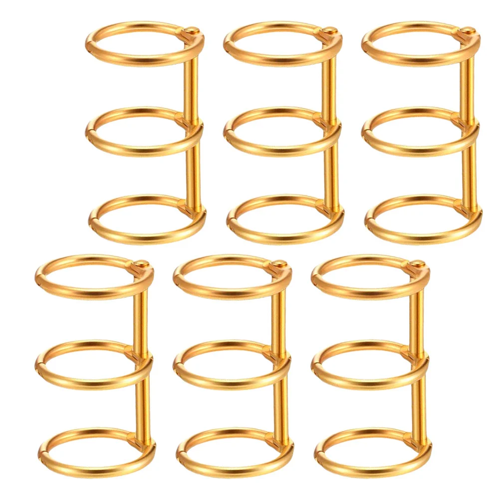 6 Pcs Binding Ring DIY Notebook Coils Binder Loose-leaf Screw Lock Rings Notebooks