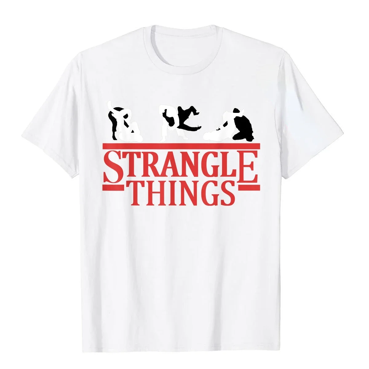 Jiu Jitsu Shirts Strangle Things Mens BJJ MMA Funny Jujitsu Graphic Tshirts Men Oversized T Shirt Men Clothing Retro T Shirt