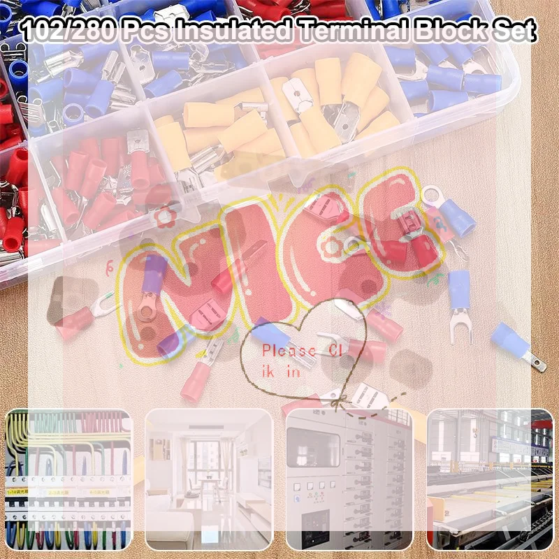 【BA】102/280pcs Insulated Terminal Block Set With Crimping Pliers Is Ideal For Home Electrical Repairs And Industrial Wiring Work