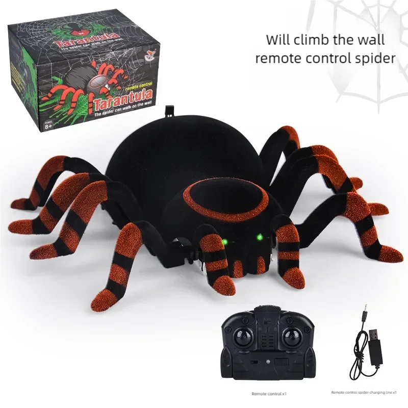 

Crawling Spider Toys Electric Light with Sound Effects Simulation Land Climbing Wall Dual Mode Remote Control