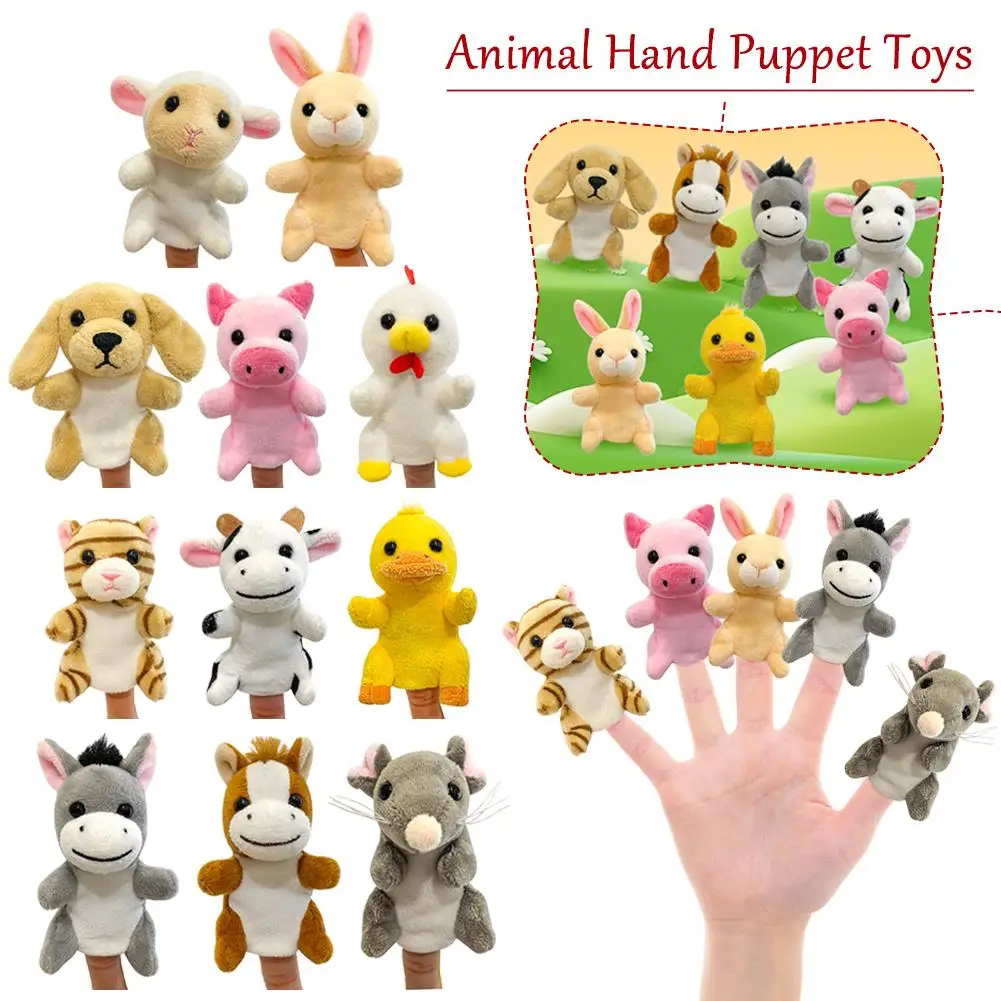 9cm What's In The Zoo Theme Finger Puppet Role Play Plush Toy Children's Early Learning Doll Storytelling Props Gift For Baby