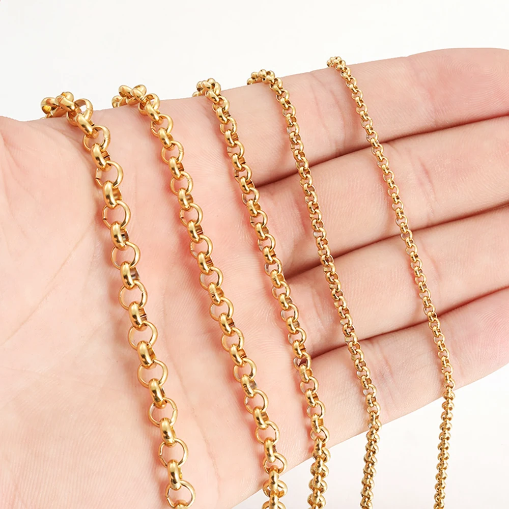 1 Meter Stainless Steel BL O Style Link Chain for DIY Bracelets Necklace Jewelry Making Accessories Bulk