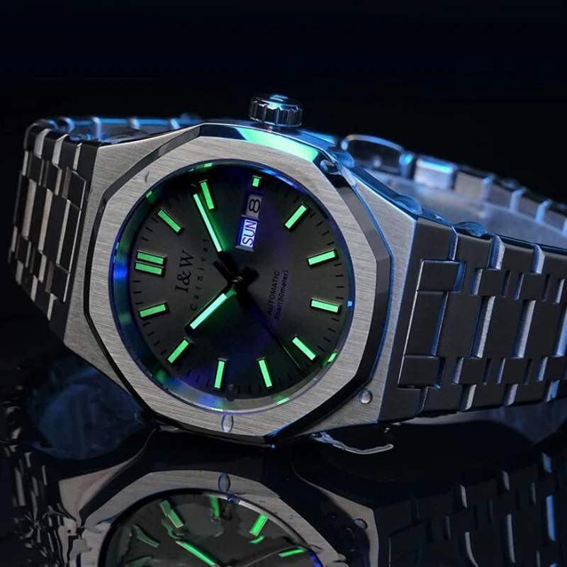 Carnival I&w For Mens Watch Japan Mechanical Movement Male Atomatic Wristwatch Sapphire Crystal `100m Waterproof Calendar Ss316