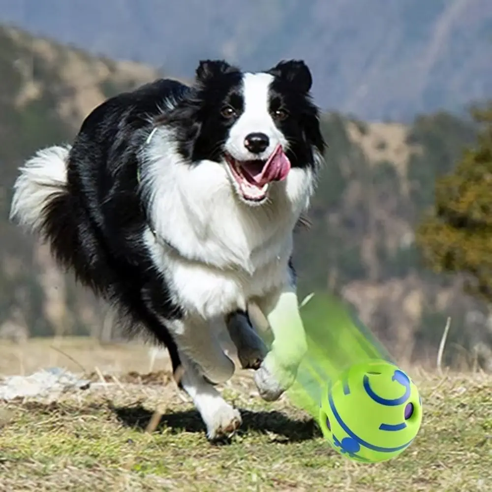 New Funny Wobble Wag Giggle Ball Pet Squeakers Non-toxic Interactive Toys No Batteries Required Rolled Chew Play