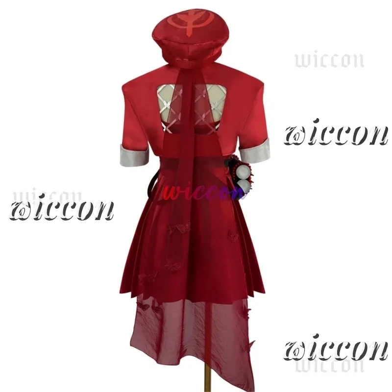 

DY20Game Rival Psylocke Cosplay Women Fantasy Red Skirt Costume Psylocke Double Twist Wigs Hat Set Uniform Anime Role-play Suit2