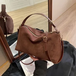 Borse a tracolla in PU ad alta capacità di colore solido con cerniera 2024 borse di vendita calde per le donne Tote di moda semplice Bolsas Femininas Bolsa