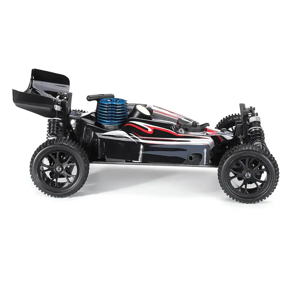 VRX RH1006 1/10 escala 4WD Nitro RTR todoterreno Buggy de alta velocidad 2,4 GHz RC coche regalos para niños (con motor de metanol Force.18))-negro rojo